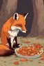 Placeholder: a fox eating chinsene food
