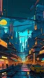 Placeholder: cyberpunk city in the year of 2220, anime style, in the style of vincent van Gogh, without people and animals