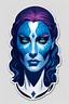 Placeholder: A minimalistic fantasy sticker of a Mystique's face mid transformation