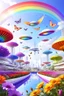 Placeholder: colors, very beautiful, flowers garden,rainbow, cité très futuriste ultra moderne, ufos rainbow, ufos fleet, intergalactic, birds, butterfly