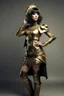 Placeholder: full body picture of a woman with a bob, a fringe hairstyle, Cleopatra clothing futuristic steampunk