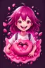 Placeholder: A detailed illustration Anime girl smiling crushed inside really darkpink fleshy stomach filled with digestive juices, t-shirt design, cute and quirky, fantasy art, bokeh, Adobe Illustrator, hand-drawn, digital painting, low-poly, soft lighting, bird's-eye view, focused on the character, vector logo, vector art,