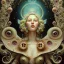 Placeholder:  Beautiful rococo mushroom fairy, detailed eyes, realistic features, hq, fungi, celestial, moon, galaxy, stars, by Salvador Dalí, giger, Hieronymus Bosch, victo ngai, fungi, celestial, Ryan Hewett by Van Gogh