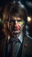 Placeholder: glam rocker from the 80s hair wearing a tie and face like a dino, shot on Hasselblad h6d-400c, zeiss prime lens, bokeh like f/0.8, tilt-shift lens 8k, high detail, smooth render, down-light, unreal engine, prize winning