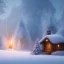 Placeholder: Mysterious christmas night, a lonely hut, surreal atmosphere, cosmic backdrop, celestial ambience, soft lighting, very chilly appearance of the surroundings, unreal engine 5 volumetric lighting, intricate details, realistic style, 8k resolution