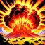 Placeholder: 90's TCG art retro fantasy art of a huge explosion