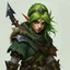 Placeholder: dnd elf warrior with green hair