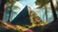 Placeholder: decayed egyptian pyramid in a forest, rust, moss flowers, vines, Digital illustration, very vibrant colors, soft lighting, adventurous, atmospheric lighting, 8K, octane render, By Makoto Shinkai, Stanley Artgerm Lau, WLOP, Rossdraws, warriors fan art, James Jean, Andrei Riabovitchev, Marc Simonetti, krenz cushart, Sakimichan, D&D trending on ArtStation