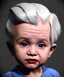 Placeholder: Pedro almodovar toddler, full body, white hair, diagonal shirt, dramatic lighting, hyper realistic