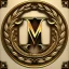 Placeholder: letter M, laurel wreath, roman style