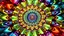 Placeholder: 3d mandela fractal made of a metallic random color objects turning many times likr Spirograph drawing Kaleidoscope Ruler Set creation