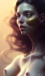 Placeholder: porno model , cute, beautiful, long hair, wavy hair, curly hair، black eyes, head and shoulders portrait, cinematic, 8k, resolution concept art portrait by Greg Rutkowski, Artgerm, WLOP, Alphonse Mucha dynamic lighting hyperdetailed intricately detailed