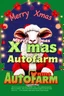 Placeholder: "Design a whimsical 1990s-style movie poster featuring a festive sheep with Santa's jolly characteristics. Capture the playful spirit of 'National Lampoon's Christmas Vacation.' Display 'Merry Xmas Autofarm' prominently in festive, bold letters, framed by twinkling lights and classic Christmas motifs. Use bright, nostalgic colors and playful design elements to evoke retro holiday magic and comedic fun