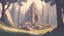 Placeholder: a painting of night abandoned temple with celtic menhirs in Rivendell, Middle-Earth, elvish town, Elf Kingdom:: elvish village :: traditional elven architecture, elvish scene painting :: a storybook illustration by James Gilleard, behance contest winner, 2d game art, storybook illustration, rich color palette, spring:1.5 , flowers:1.5 , waterfalls:1.5 , elf:1.8 , elvish:1.8 , elven:1.8 (night):2