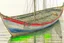 Placeholder: Drawing of a fishersboat, high detail, realistic, pencil drawing, colorfull, small boat, row boat, fishing, fisherman, fishing net.