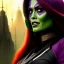 Placeholder: portrait of beautiful busty Gamora painting by Brom , oil on canvas, cinematic composition, extreme detail,fit full head inside picture,8k