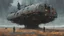 Placeholder: science fiction painting, Denis Sarazhin, Alejandro Burdisio, Alex Colville, Simon Stalenhag, dark ominous sky