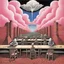 Placeholder: Another brick in THE WALL, students sitting at desks on conveyor belt going into a furnace, style by Gerald Scarfe and Yves Tanguy, rock album cover, deep colors, surrealism, moody dreamscape, cloud elements, Pink_Floyd aesthetics