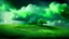 Placeholder: Phantasy landscape with dramatic cloud in spring green color