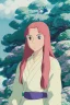 Placeholder: forest, a beautiful woman with pink hair, beautiful colors, very fine detail, high quality, mystical, romanticism, intricate,