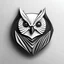 Placeholder: B&W Owl Logo, very simple curvy lines, origami style,