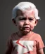 Placeholder: Pedro almodovar toddler, full body, white hair, dramatic lighting, hyper realistic