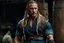 Placeholder: Tom Hardy as stunningly handsome viking, muscular, long blonde hair, male age 30, wearing jeans and a smart shirt, tan skin, tattoos,photorealistic 4k