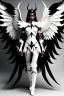 Placeholder: angel, demon, angel demon hybrid, half angel, half demon, black angel wings, white demon wings, black and white, balance, horns, armor, noble clothes, black and white armor, black and white clothes