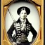 Placeholder: sepia photo with vignette of female western outlaw wearing holster and gunbelt around her waist and bandolier across chest, 1800s, 8k, high-quality, ultra-fine detail, Brian Froud, Howard Lyon, Alfredo Rodriguez, Jack Sorenson, G. Harvey, Annie Stokes, Lilyan Tashman, Lousie Klement, Greg Rutowski