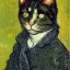 Placeholder: Portrait of a cat by Van Gogh