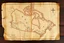 Placeholder: a scan of an ancient Cree Anishinaabe map, hand drawn been stained and weathered