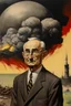 Placeholder: President Harry S. Truman painted dropping a bomb on hiroshima human monster