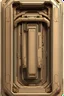 Placeholder: front view of a frame with no background Realistic, beige, cyberpunk, biomechanical