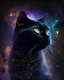 Placeholder: black cat seen to galaxy reality