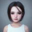 Placeholder: potrait girl look beautiful, eyes like ocean blue, short hair, shy, smile, 8k, rtx, eyebrows like serious, facing left, real, cute