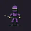 Placeholder: a pixel art-style, simple 32-bit Ninja with a purple outfit