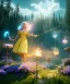 Placeholder: Ultra realistic wonderland photo, happy blonde woman smoking a shisha, perfect iris, glow eyes, blue dress, big purple-cat friend, circus dress style, old school tattoo, smoke, marijuana garden, glow eyes, perfect iris, soft color, highly detailed, unreal engine 5, cinematic, ultra detail, volumetric lighting, high definition.