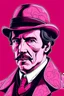 Placeholder: portrair of sherlock holmes in pink color