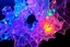 Placeholder: picture of create A hypnotic loop of colored translucent 3D complex structures evolving and morphing, fluid geometry shifting between organic and geometric forms, iridescent glass material with internal glow,instances must have random translucent matrial smooth camera orbit, galaxy background, seamless motion, cinematic lighting, generative art style, 4k.do with geo nodes zoom out to show whole image