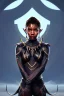 Placeholder: sango fantasy, fantasy magic, intricate, sharp focus, illustration, highly detailed, digital painting, concept art, matte, artgerm and paul lewin and kehinde wiley, masterpiece Asian lady black panther Papu New Guina pyramid black silver space lady space blood moon galaxy