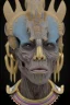 Placeholder: Aztec male African Egyptian alien, cracks in the voodoo head, wicked, eyes, crown, Elephant, 8k, finely detailed, photo realistic, tiger turquoise skull head gold dragon space alien snow skeleton gold hornytoad silver crown silver eyes