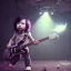 Placeholder: 3d render, Alice Cooper toddler, full body, guitar, dramatic lighting, volumetric lighting, music studio background, hyper realistic, unreal engine 5, 8k, UHD,