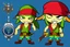 Placeholder: Cartoony and muscular Captain Jack Sparrow, showing his expensive wrist watch, Legend Of Zelda: Wind Waker style, stylized, colorful, adventurous.