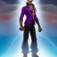 Placeholder: Character from Monster High, male, cannibal, body color is dark, eye color is yellow, sportswear, illustration, cartoon style