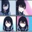 Placeholder: Clear focus,High resolution,High quality, 1girls, with color, anime girl with black hair with rainbow hair, crying in school, blur in the background, comic style