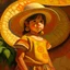 Placeholder: mexican child portret painting neoclassism whole body zoom the sun