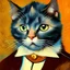 Placeholder: Portrait of a cat by Van Gogh