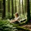 Placeholder: woman relaxing in the forest