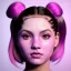 Placeholder: perfect symmetry,Rosalía artist, porcelain material skin face, pink eyeliner, pigtails hair, gold, pink, geisha, led lights, fog, rain, latex, vibrant color, highly detailed, art stations, concept art, smooth, unreal engine 5, god rays, ray tracing, RTX, lumen lighting, ultra detail, volumetric lighting, 3d, finely drawn, high definition, high resolution.