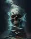 Placeholder: Skull, Stacks of Money, Smoke, Lightning